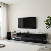 Cassettiera per TV nera lucida in truciolare lunghezza 170 cm