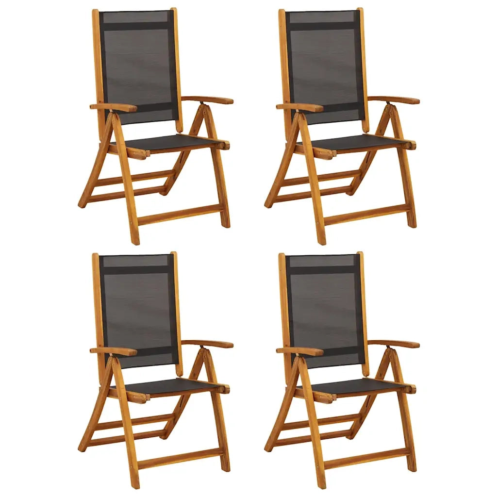 Sedie Giardino Pieghevoli 4pz Legno Massello Acacia e Textilene 3120454