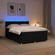Letto box spring con materasso Nero 160 x 200 cm Tessuto 3452459