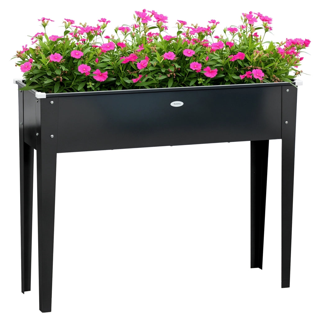 Fioriera Quadrata con Foro di Drenaggio ¨C Minimal ¨C 100x30x80 cm Nero