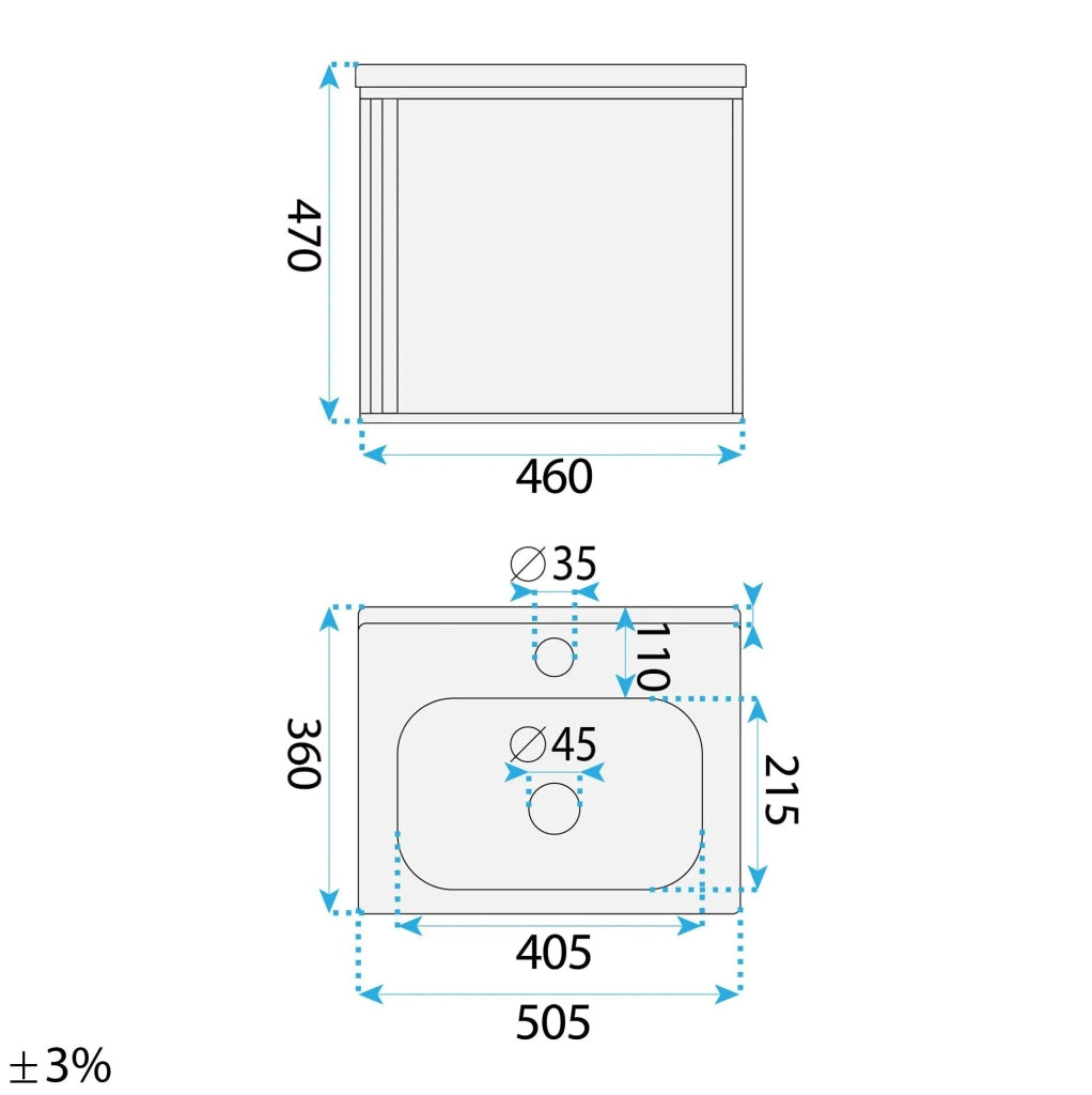 Set Di Mobili Da Bagno Con Lavabo Gama T25023 Hhl 50cm