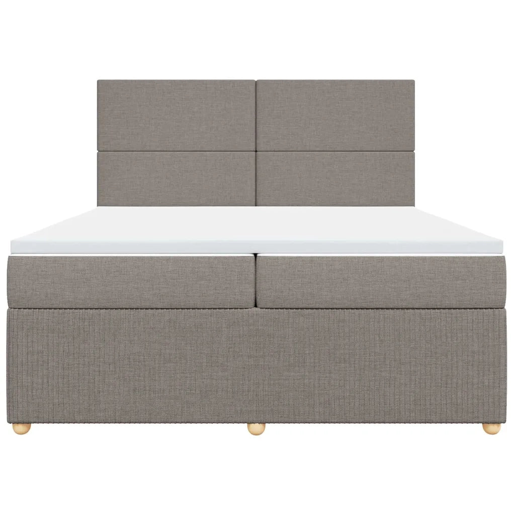 Giroletto a Molle con Materasso Tortora 200x200 cm in Tessuto