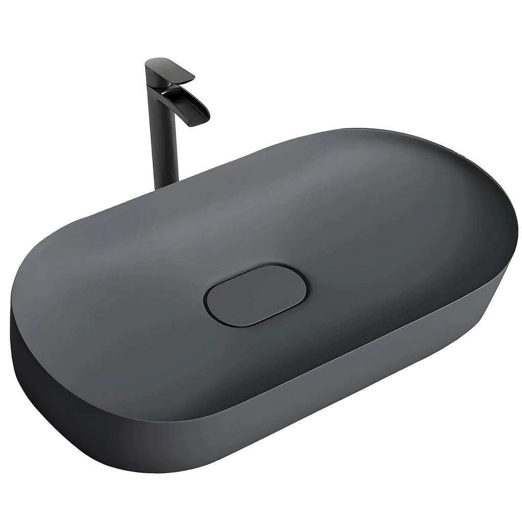 Lavabo In Conglomerato Iris 71 Cm Grey Matt