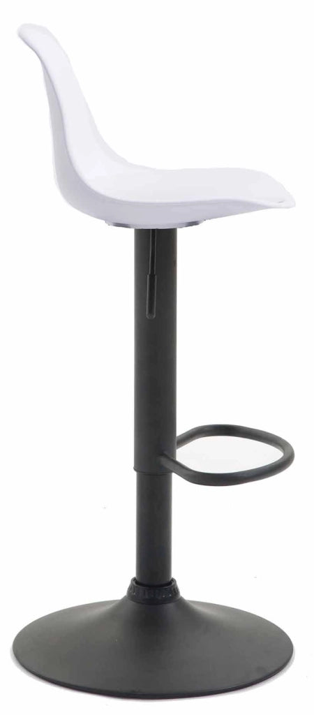 Set 2 sgabelli Kiel in polipropilene e similpelle nero,bianco