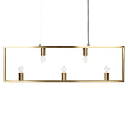 Lampadario con lampadine multiple in metallo e ottone soggiorno glamour