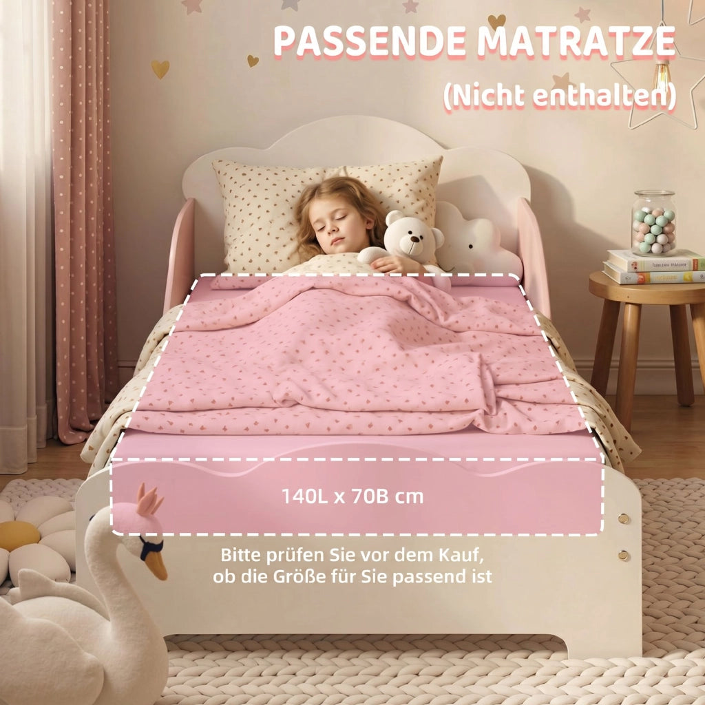 Letto singolo per bambini ¨C zephmum ¨C rosa 140x70 cm