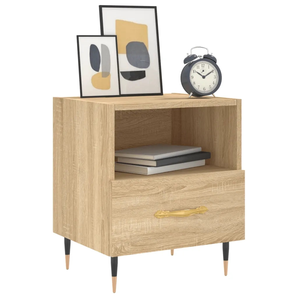 Set di 2 Comodini | Armadio da Notte | Mobiletto da notte Rovere Sonoma 40x35x47,5 cm in Legno Multistrato