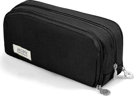 Penne per capelli - 3 sezioni - Etui per ragazze e donne - Nero
