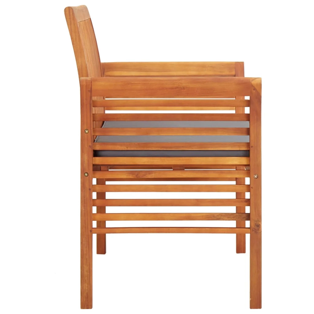 Panca da giardino mobili da esterno per patio panca da terrazza a 2 posti con cuscino 120 x 60 x 90 cm legno massello di acacia 02_0011286