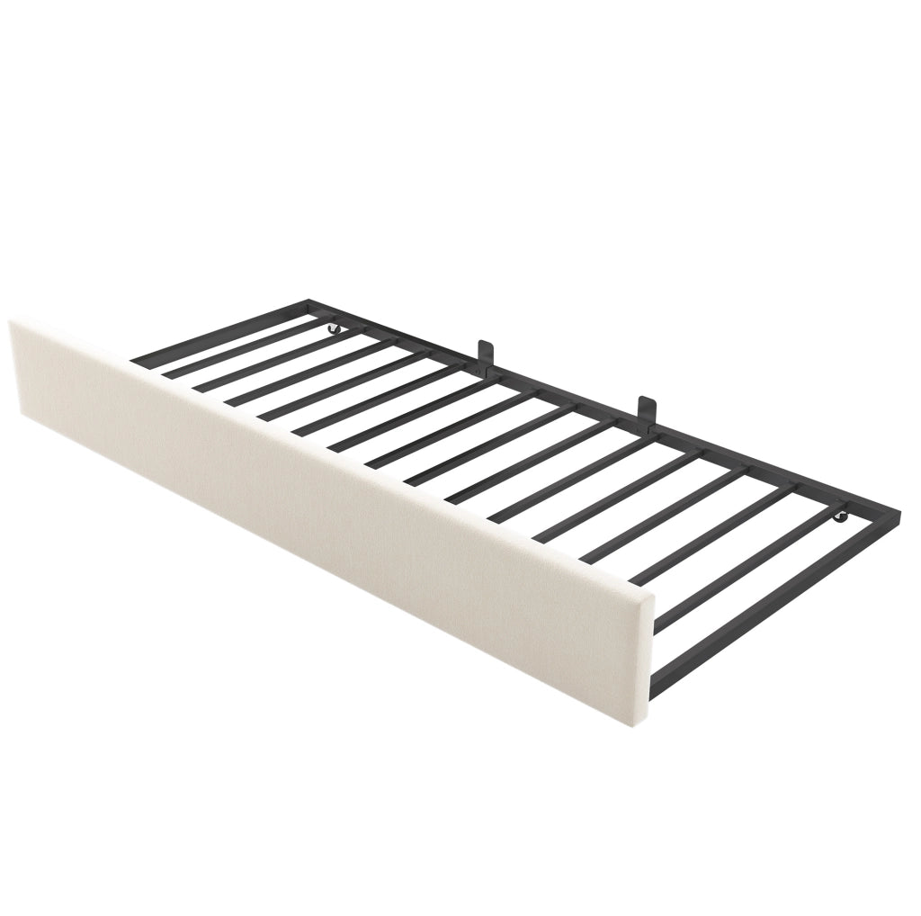 Letto estraibile 90x200 cm con letto inferiore 90x190 cm; velluto beige