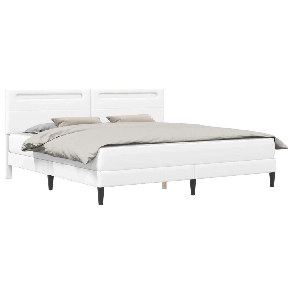 Struttura del letto con testiera Bianco 200 x 200 cm Similpelle 3415011