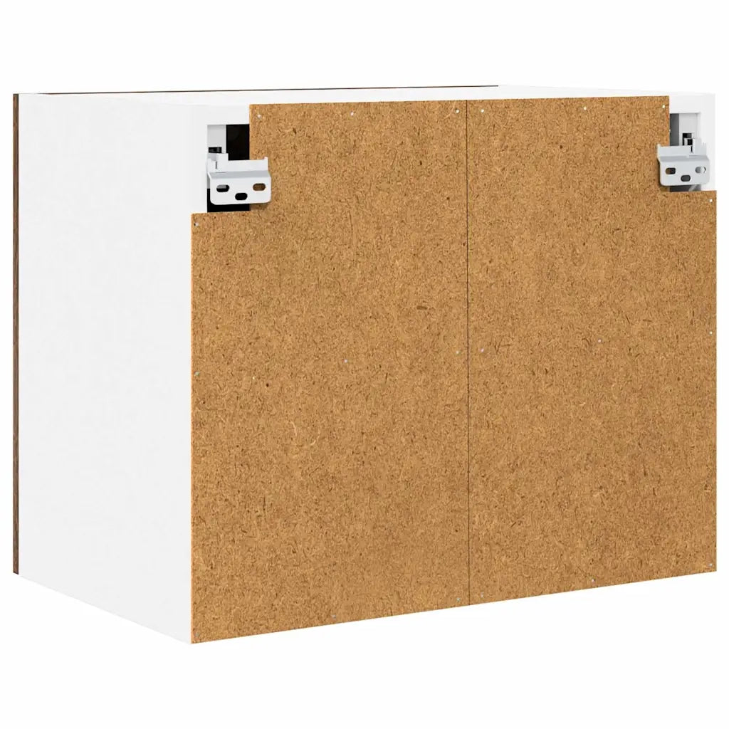Armadio pensile con porta 2 pcs Rovere Affumicato e Bianco