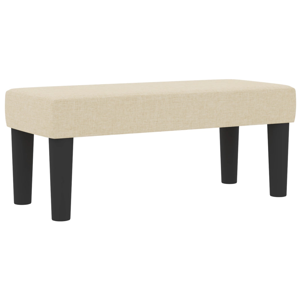 Letto a molle con materasso e panca crema 100x200 cm tessuto