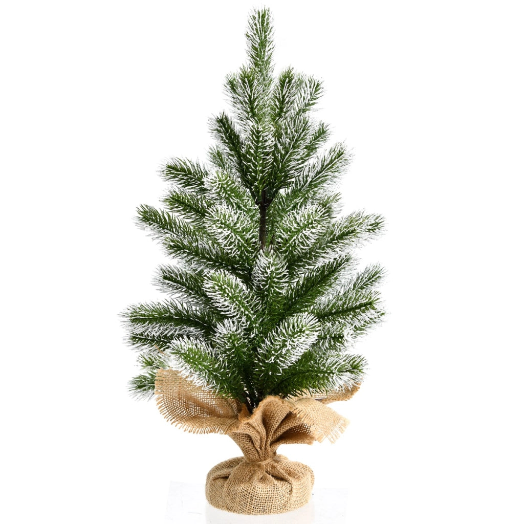 Mini albero di Natale artificiale 50 cm in nuovo PE per scrivania, Albero di Natale con base di cemento