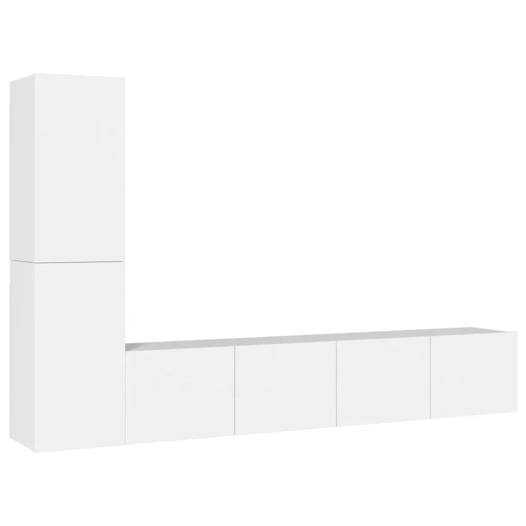 Set di Mobili Porta TV 4 pz Bianco in Legno Multistrato 3114310