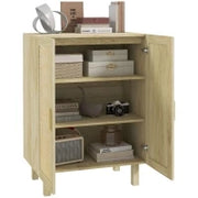 Credenza Design Bohémien a Doppie Ante con 3 Ripiani in Legno, 73 x 41 x 102 cm, Legno Naturale