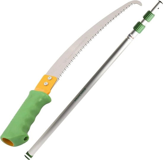 Set di seghe telescopiche per alberi - Manuale da 50 cm - Asta telescopica fino a 240 cm - Seghe con testa 3D - Lunghezza del disco 350 mm - Seghe per taglio manuale - Adatto per sega a rullo zavorra