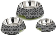 Piatto di acciaio inossidabile 17,5 cm (piatto in acciaio inossidabile con stile trendy, resistente al lavastoviglie e facile da pulire, con bordo antiscivolo, contenitore in melamina)