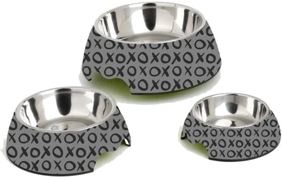Piatto di acciaio inossidabile 17,5 cm (piatto in acciaio inossidabile con stile trendy, resistente al lavastoviglie e facile da pulire, con bordo antiscivolo, contenitore in melamina)