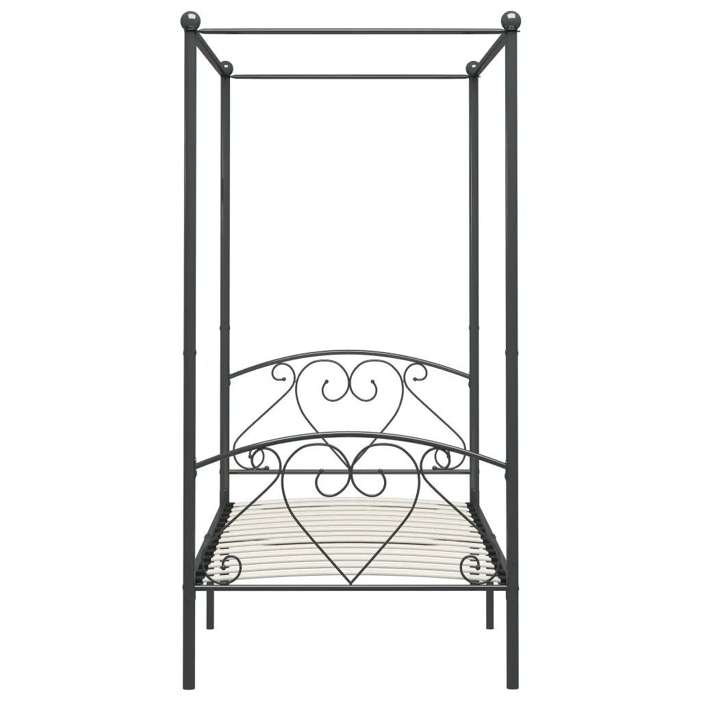 Giroletto Baldacchino senza Materasso Grigio 100x200 cm Metallo 284441