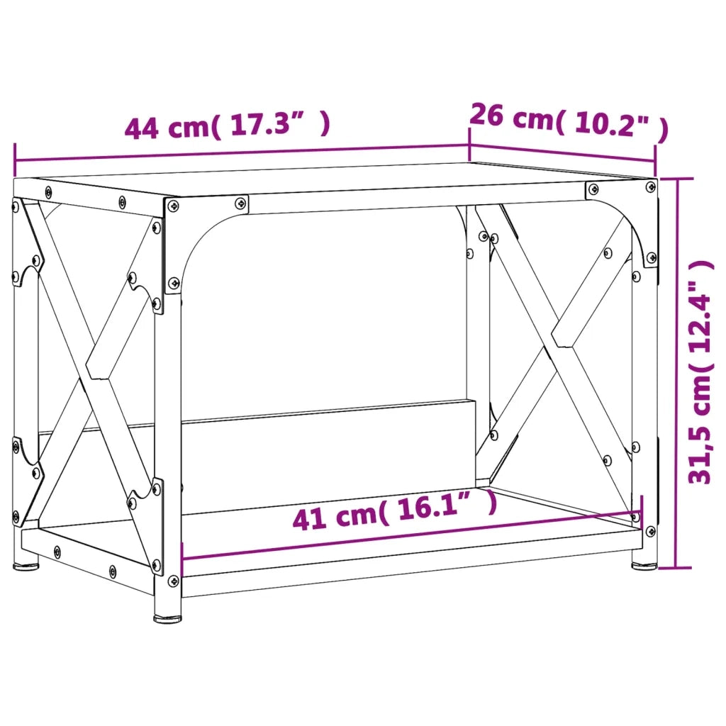 Supporto Stampante 2 Livelli Rovere Fumo 44x26x31,5 Multistrato 833982