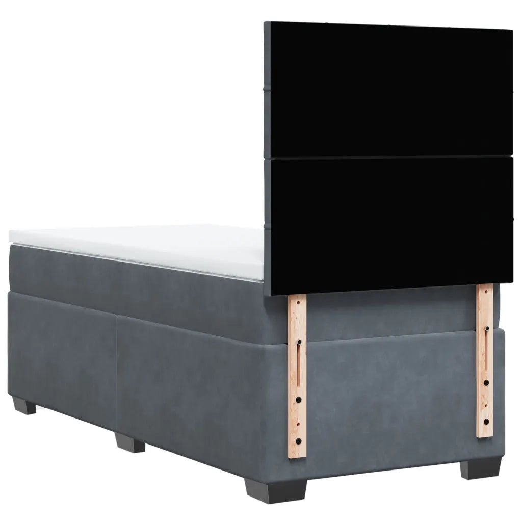 Giroletto a Molle con Materasso Grigio Scuro 90x190 cm Velluto 3290787