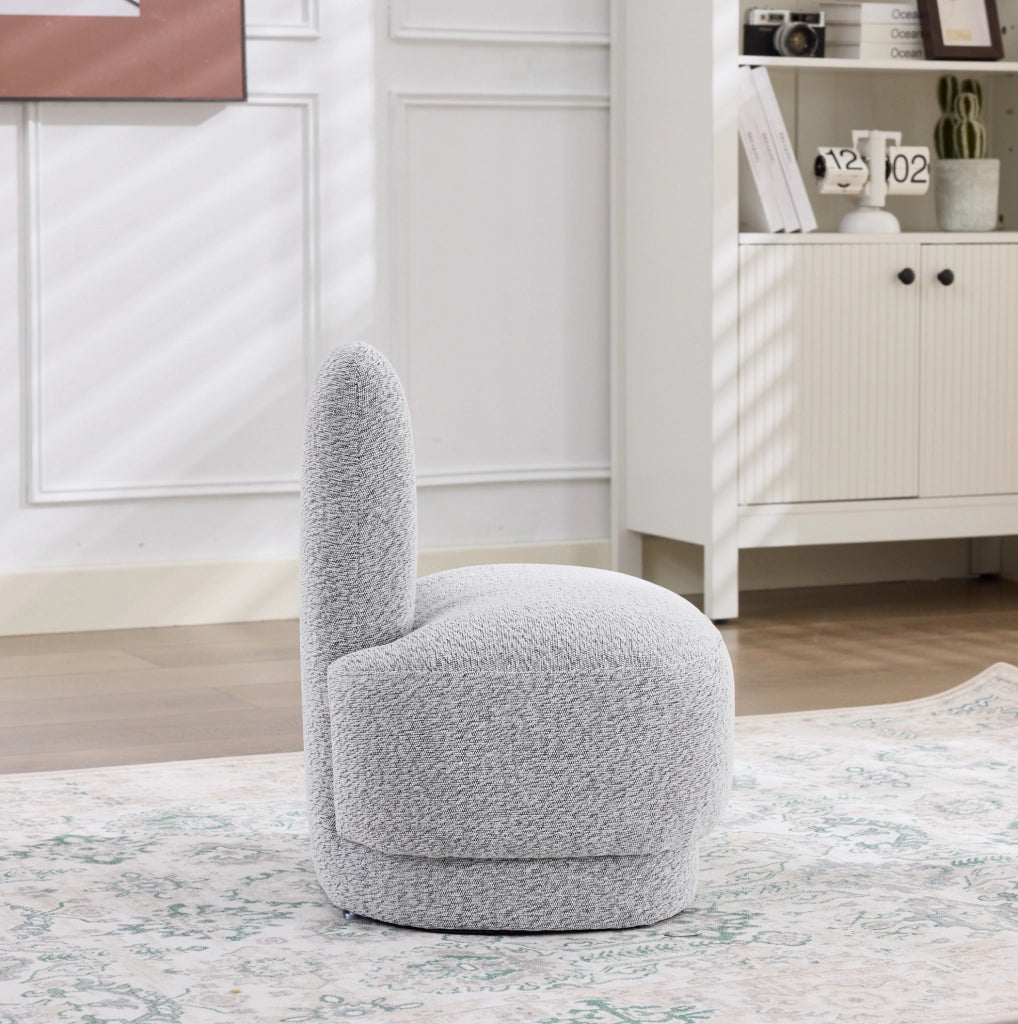 Pouf imbottito a coniglio con orecchie ricamate grigio antico