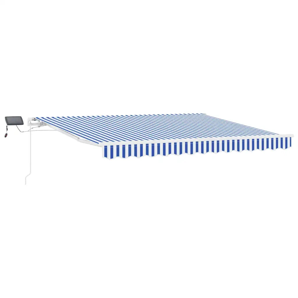 vidaXL Tenda Retrattile Blu e bianco 3.5 x 2.5 m Tessuto e metallo