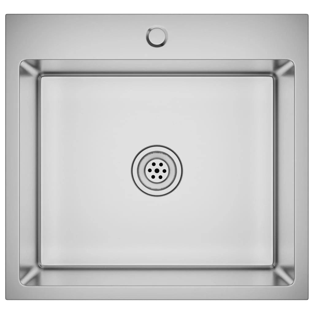 Lavello da cucina fatto a mano 53 x 50 cm acciaio inox argento 02_0002459