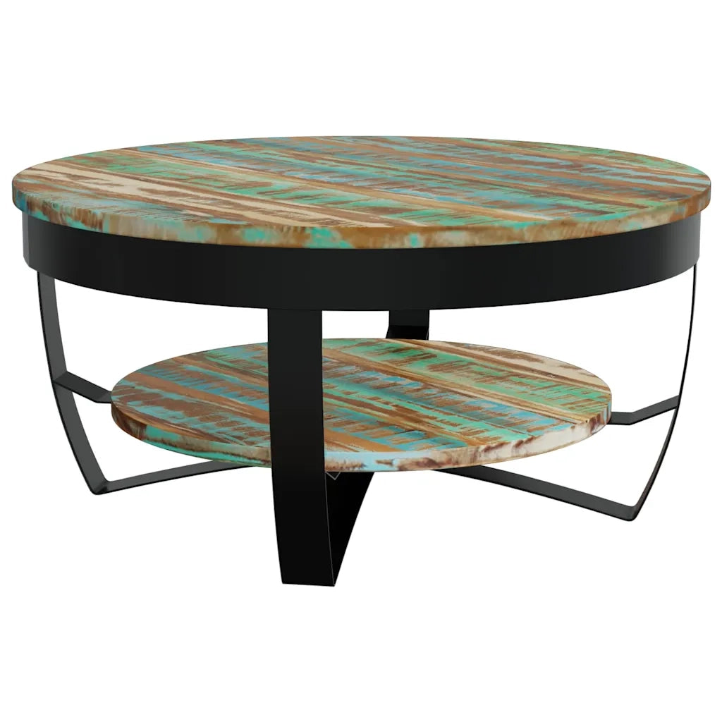 Tavolino da CaffÃ¨ in Legno Massello Recuperato 65x32 cm cod mxl 9880