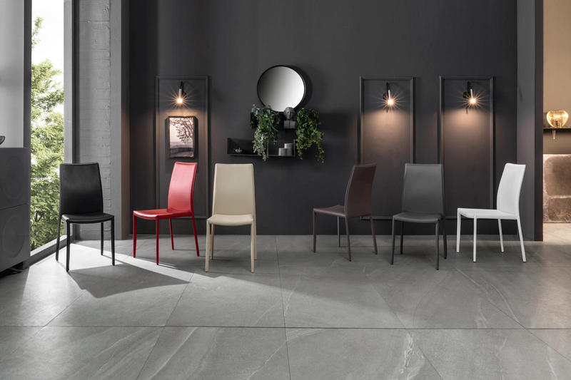 Set 4 Sedie 42x41xH95 cm in Similcuoio Kitty Cioccolato