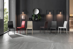 Set 4 Sedie 42x41xH95 cm in Similcuoio Kitty Grigio Scuro