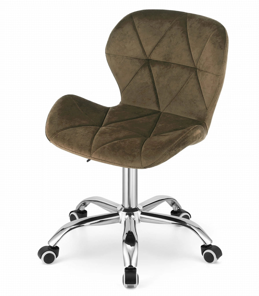 Sedia girevole ergonomica Valora AVOLA in velluto marrone per ufficio
