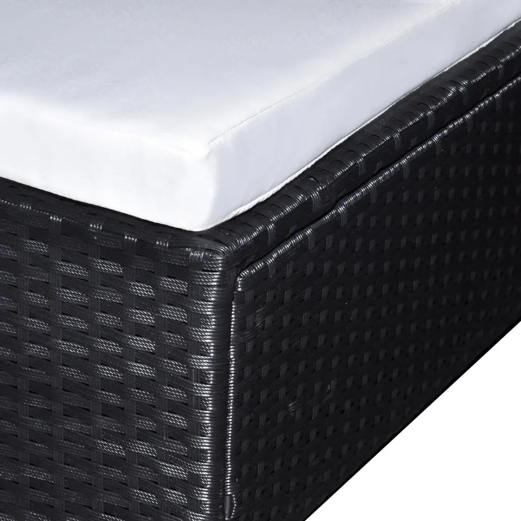 Set Divani da Giardino 6 pz con Cuscini in Polyrattan Nero 41273