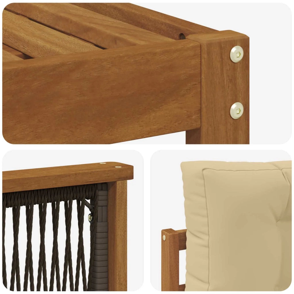 Set di divani da esterno 7 pz Naturale e Beige 3383596