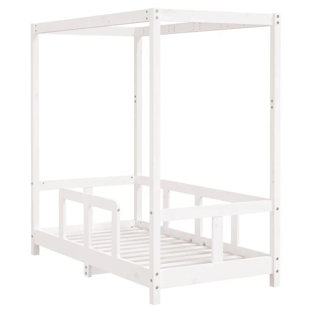 Giroletto per Bambini | Letto Infantile | Lettino Bianco 70x140cm in Legno Massello di Pino