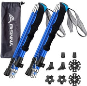 Trekkingstanghe, 2 pezzi/set, bastone da trekking pieghevole in alluminio, bastone da trekking con sistema Quick Lock, pieghevole, regolabile, leggero per campeggiare, escursioni, arrampicata, escursioni a piedi (2 colori)