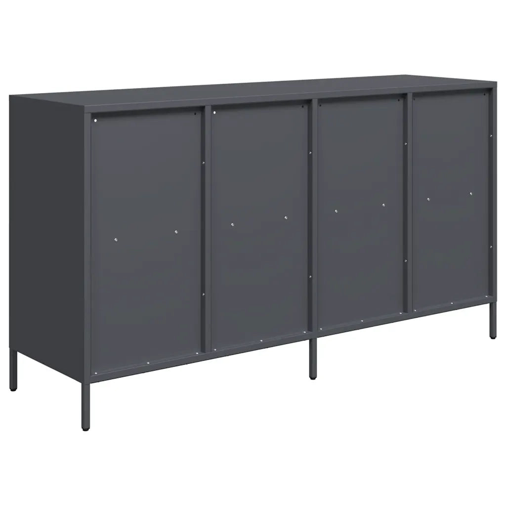 Credenza Antracite 135x39x73,5 cm in Acciaio Laminato a Freddo