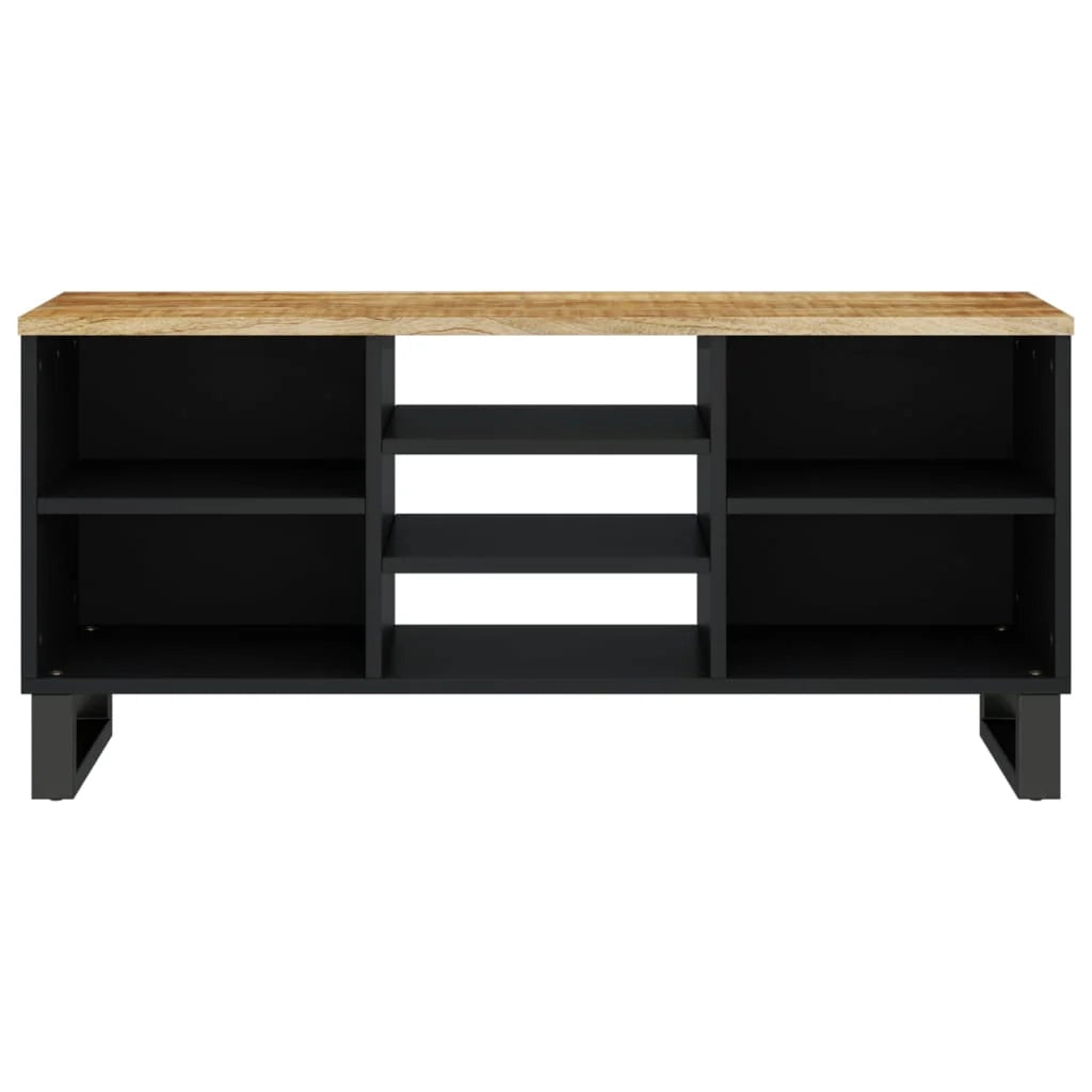 Mobile TV multimediale scaffale TV credenza mobile TV sala da pranzo soggiorno camera da letto 100 x 33 x 46 cm legno di mango e marrone ingegnerizzato 02_0025448