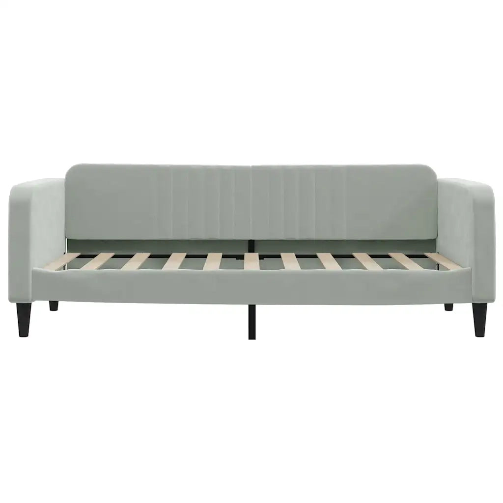 Divano Letto Estraibile Cassetti Grigio Chiaro 100x190 Velluto