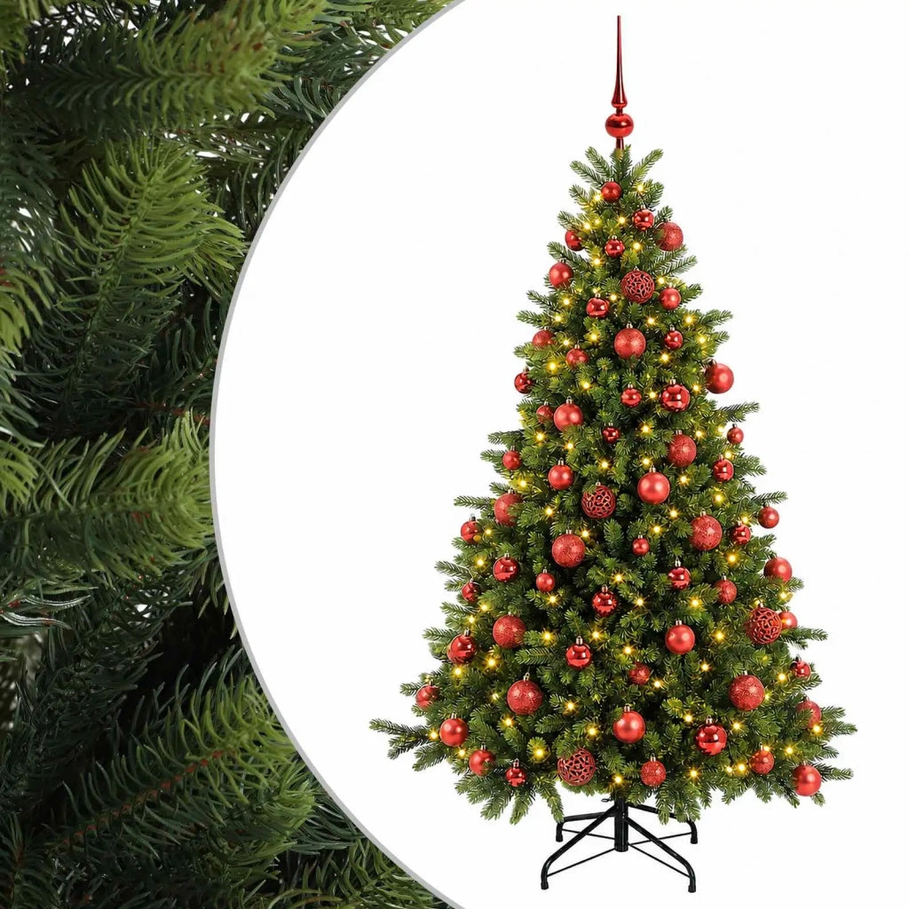 Albero di Natale artificiale con palline 210 cm 300 LED 3466842