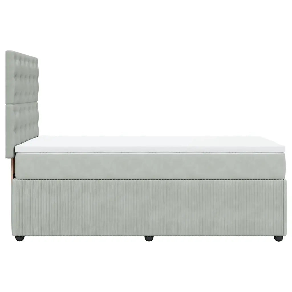 Giroletto a Molle con Materasso Grigio Chiaro 90x200 cm Velluto 3294550