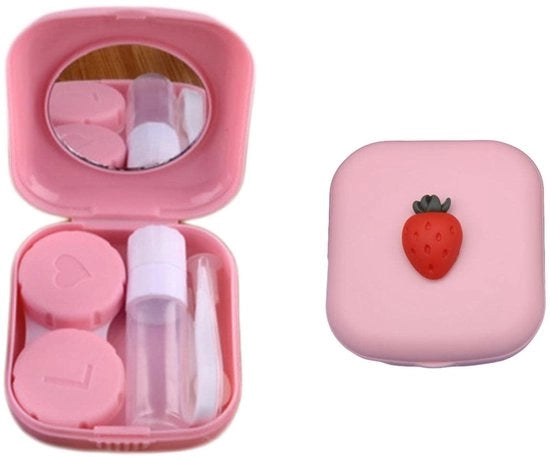 Contenitore per lenti a contatto Portatile - Rientra con specchio - Pinza - Applicatore - Igiene - Senza capsula - Leggero in plastica - Custodia per lenti