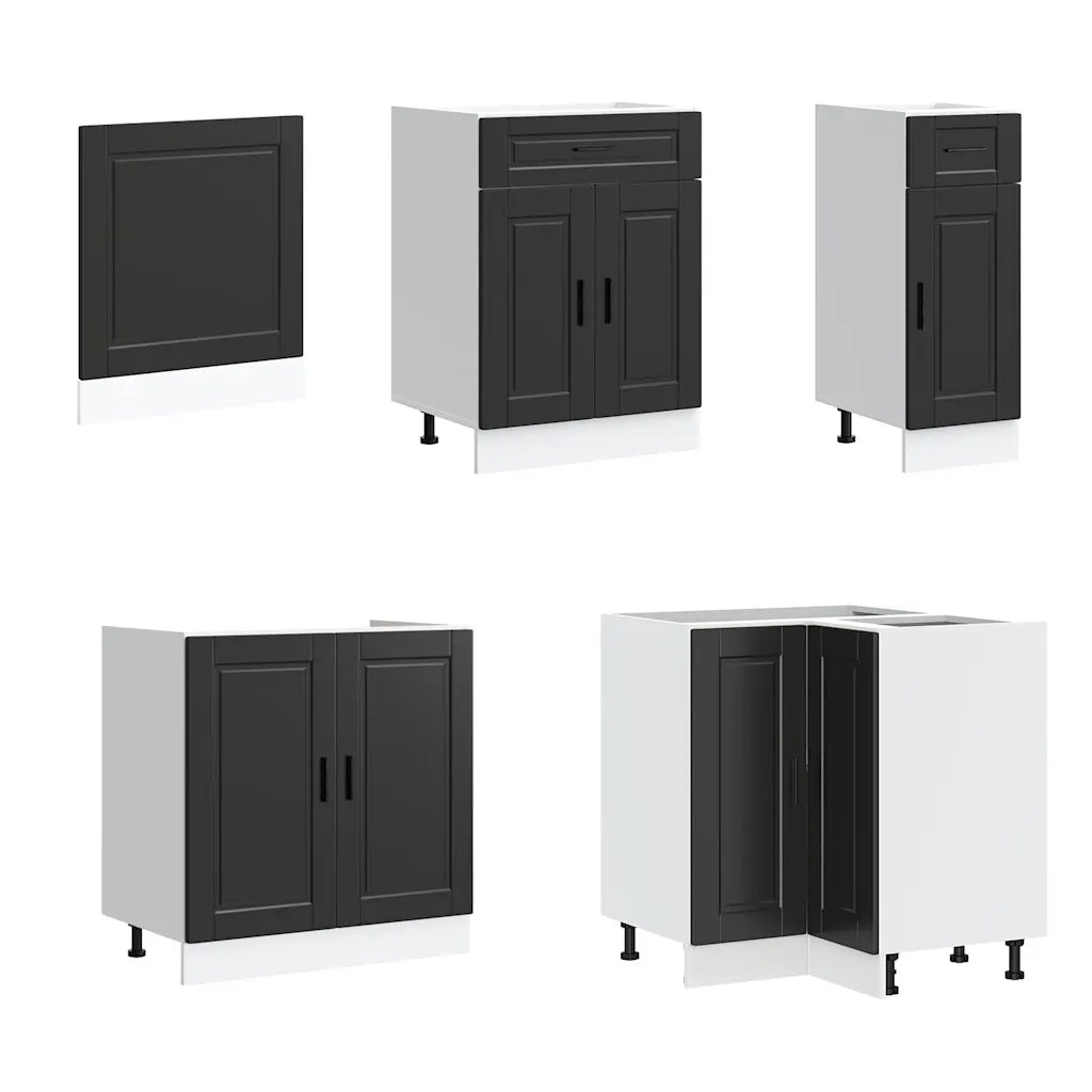 Set Mobili da Cucina 11 pz Porto Neri Legno Multistrato