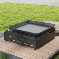 Piastra Barbecue a Gas con 2 Bruciatori, Piano Antiaderente e Potenza 4.8kw, Argento