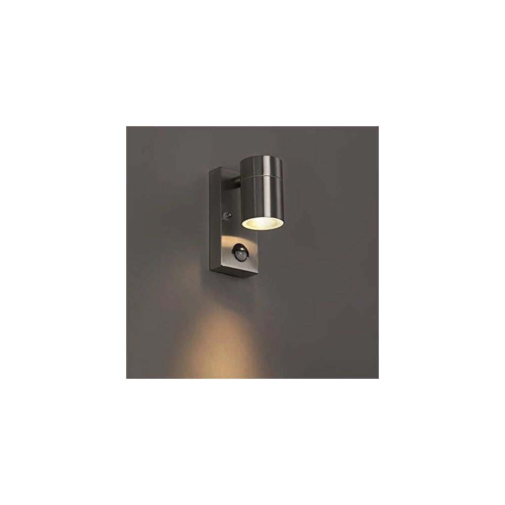Trade Shop - Applique Lampada Da Parete Corpo In Alluminio Con Sensore Movimento Gu10 Ip44 -