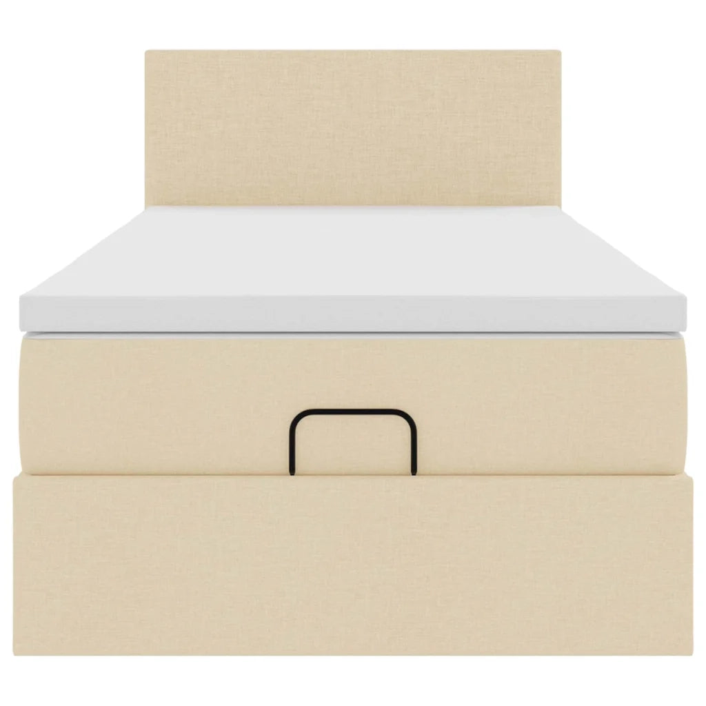 vidaXL Struttura Letto Pouf con Materasso Crema 80x200 cm in Tessuto