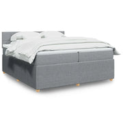 Giroletto a Molle con Materasso Grigio Chiaro 200x200cm Tessuto