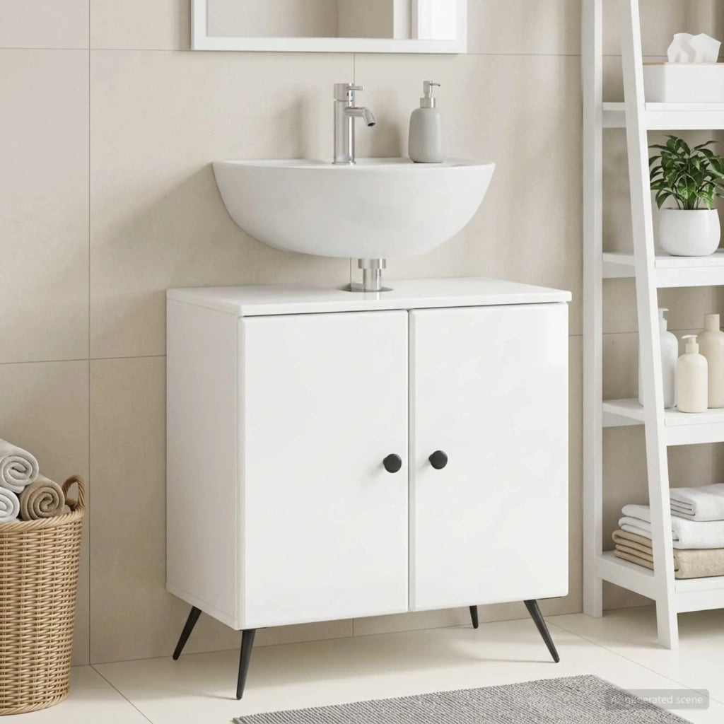 Armadio per Lavabo da Bagno BREDA Bianco Lucido 897449