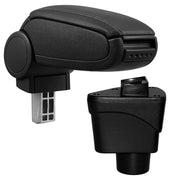 [pro.tec] Bracciolo centrale per Ford EcoSport II (2012-2018) - Rivestimento in similpelle nero con cuciture nere - con vano portaoggetti